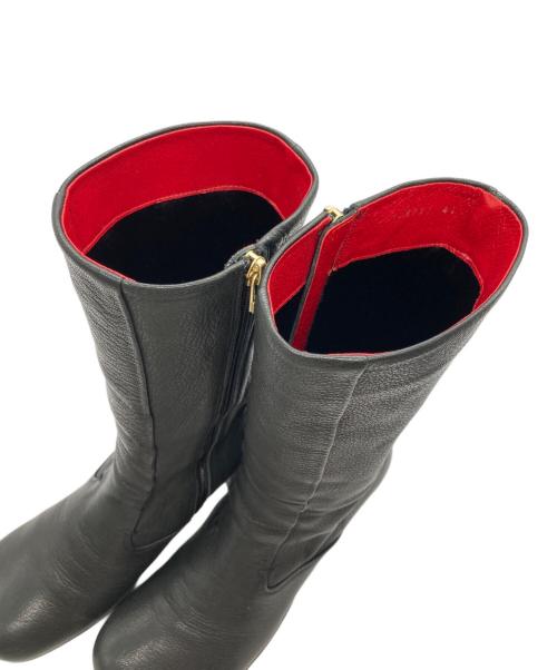 MANA（マナ）MANA (マナ) フレアヒール・ミドルブーツ ブラック サイズ:40の古着・服飾アイテム