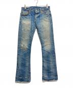 Hysteric Glamourヒステリックグラマー）の古着「スタッズフレアデニムパンツ」｜ンディゴ