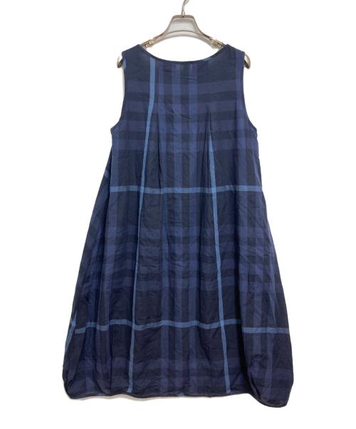 io comme io（イオコムイオ）io comme io (イオコムイオ) ノースリーブチェックワンピース ネイビー サイズ:Mの古着・服飾アイテム