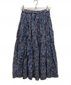 慈雨ジウ）の古着「総柄スカート」｜ネイビー