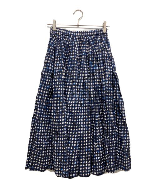 慈雨（ジウ）慈雨 (ジウ) 総柄スカート ネイビー サイズ:40の古着・服飾アイテム