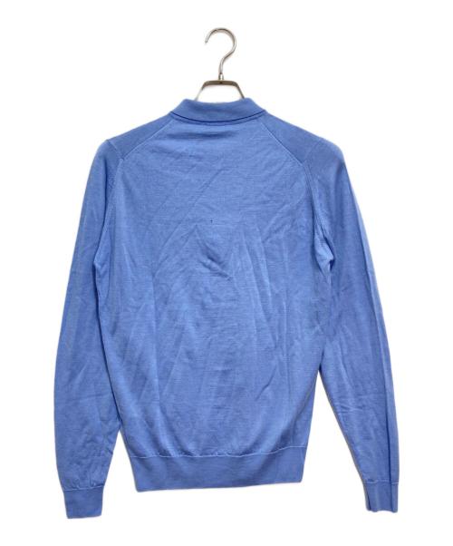 JOHN SMEDLEY（ジョンスメドレー）JOHN SMEDLEY (ジョンスメドレー) ウールニットポロシャツ ブルー サイズ:Mの古着・服飾アイテム