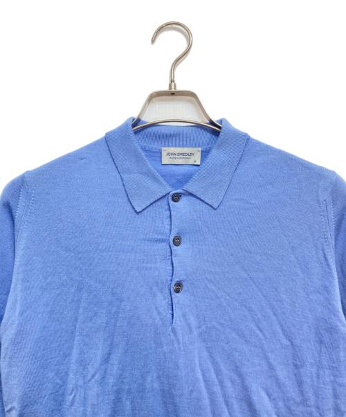 JOHN SMEDLEY（ジョンスメドレー）JOHN SMEDLEY (ジョンスメドレー) ウールニットポロシャツ ブルー サイズ:Mの古着・服飾アイテム
