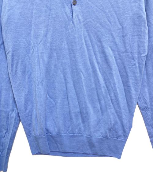 JOHN SMEDLEY（ジョンスメドレー）JOHN SMEDLEY (ジョンスメドレー) ウールニットポロシャツ ブルー サイズ:Mの古着・服飾アイテム