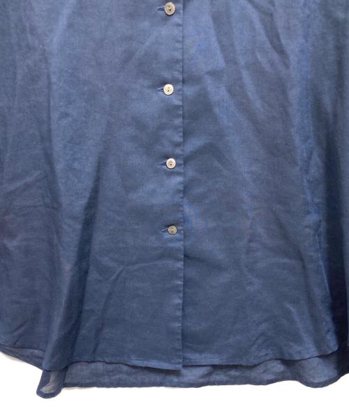 mizuiro-ind（ミズイロインド）mizuiro-ind (ミズイロインド) リネン混半袖シャツ ネイビー サイズ:記載なしの古着・服飾アイテム