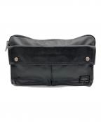 PORTERポーター）の古着「レザーボディバッグ」｜ブラック