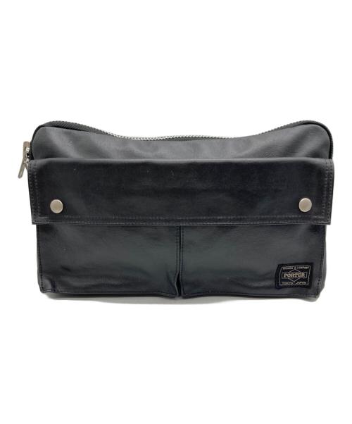 PORTER（ポーター）PORTER (ポーター) レザーボディバッグ ブラックの古着・服飾アイテム