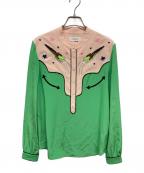 COACHコーチ）の古着「シルクシャツ」｜グリーン