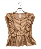 DOUBLE STANDARDダブルスタンダード）の古着「T/C ブロードブラウス」｜ベージュ