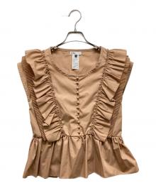 DOUBLE STANDARD（ダブルスタンダード）の古着「T/C ブロードブラウス」｜ベージュ