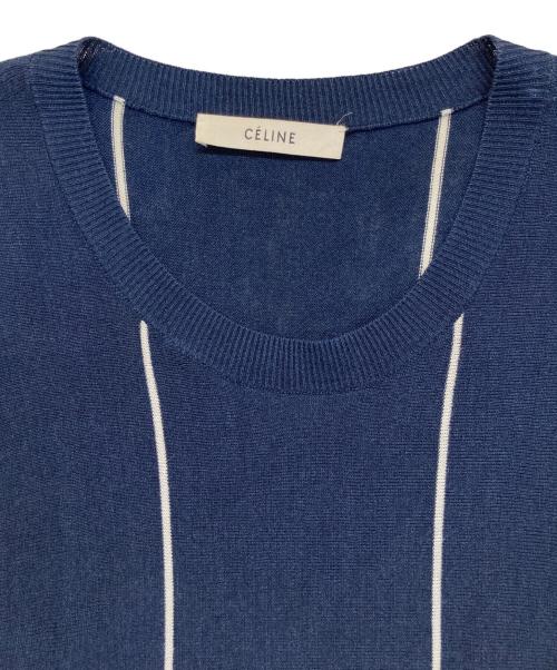 CELINE（セリーヌ）CELINE (セリーヌ) シルクニットベスト ネイビー サイズ:XSの古着・服飾アイテム