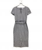 MaxMaraマックスマーラ）の古着「チェック柄ベルテッドワンピース」｜ホワイト