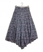 ISABEL MARANT ETOILEイザベルマランエトワール）の古着「コットン フラワープリントアシンメトリックスカート」｜ブルー