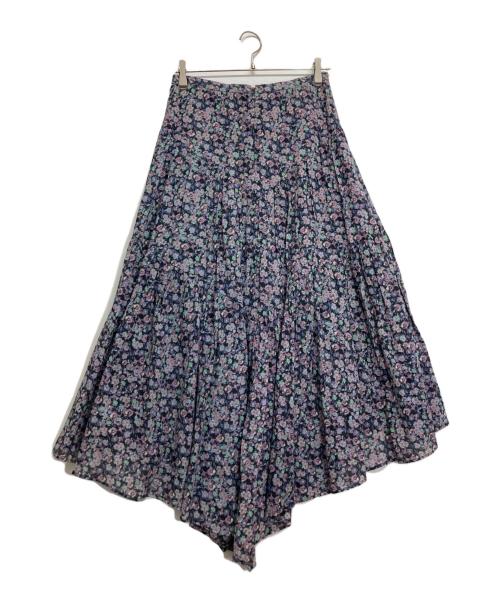 ISABEL MARANT ETOILE（イザベルマランエトワール）ISABEL MARANT ETOILE (イザベルマランエトワール) コットン フラワープリントアシンメトリックスカート ブルー サイズ:36の古着・服飾アイテム
