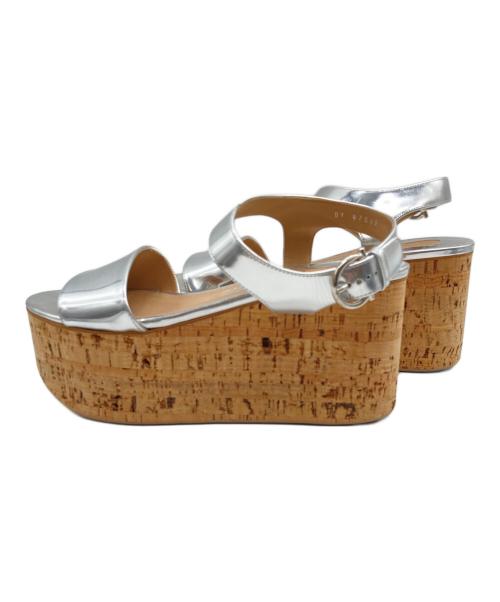 Salvatore Ferragamo（サルヴァトーレ フェラガモ）Salvatore Ferragamo (サルヴァトーレ フェラガモ) ウェッジソールサンダル シルバー サイズ:6.5の古着・服飾アイテム