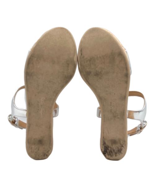 Salvatore Ferragamo（サルヴァトーレ フェラガモ）Salvatore Ferragamo (サルヴァトーレ フェラガモ) ウェッジソールサンダル シルバー サイズ:6.5の古着・服飾アイテム