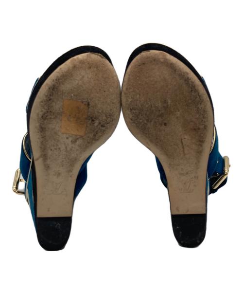 LOUIS VUITTON（ルイ ヴィトン）LOUIS VUITTON (ルイ ヴィトン) オープントゥーパンプス ブルー サイズ:35の古着・服飾アイテム