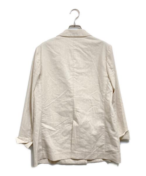 NOLLEY'S（ノーリーズ）NOLLEY'S (ノーリース) 麻混ストレッチダブルジャケット アイボリー サイズ:38の古着・服飾アイテム