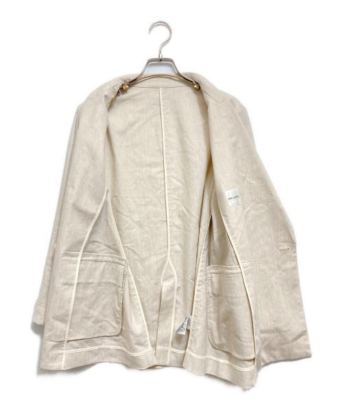 NOLLEY'S（ノーリーズ）NOLLEY'S (ノーリース) 麻混ストレッチダブルジャケット アイボリー サイズ:38の古着・服飾アイテム