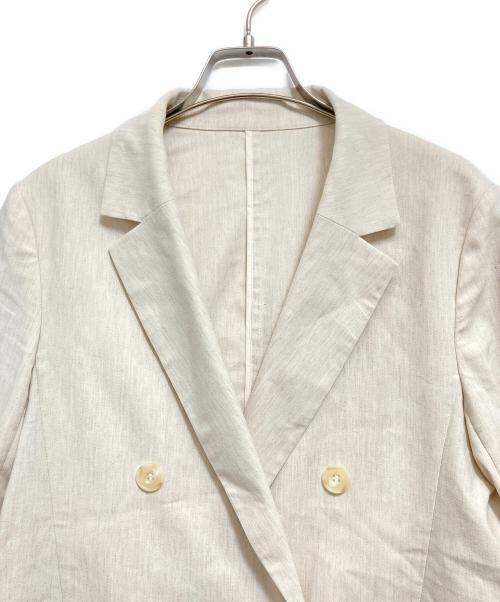 NOLLEY'S（ノーリーズ）NOLLEY'S (ノーリース) 麻混ストレッチダブルジャケット アイボリー サイズ:38の古着・服飾アイテム