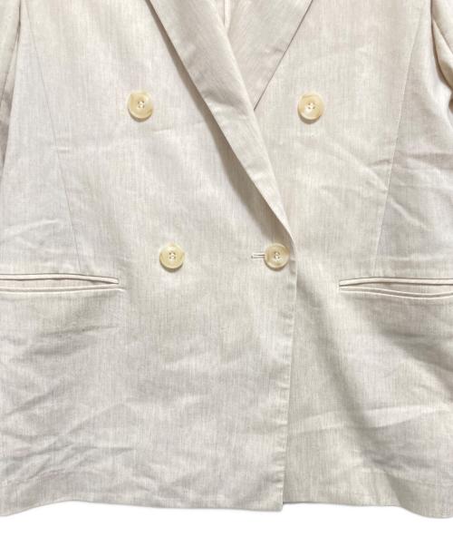 NOLLEY'S（ノーリーズ）NOLLEY'S (ノーリース) 麻混ストレッチダブルジャケット アイボリー サイズ:38の古着・服飾アイテム