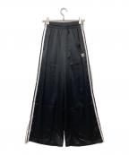 adidas Originals×DRESSLAVEアディダスオリジナル×ドレスレイブ）の古着「サテンワイドレッグトラックパンツ」｜ブラック