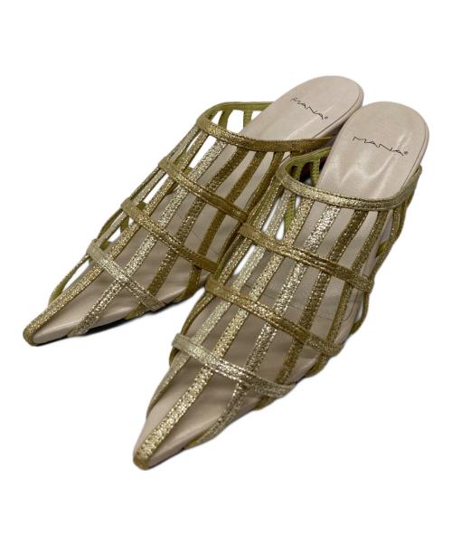 MANA（マナ）MANA (マナ) ポインテッド・グリッドミュール ゴールド サイズ:40の古着・服飾アイテム