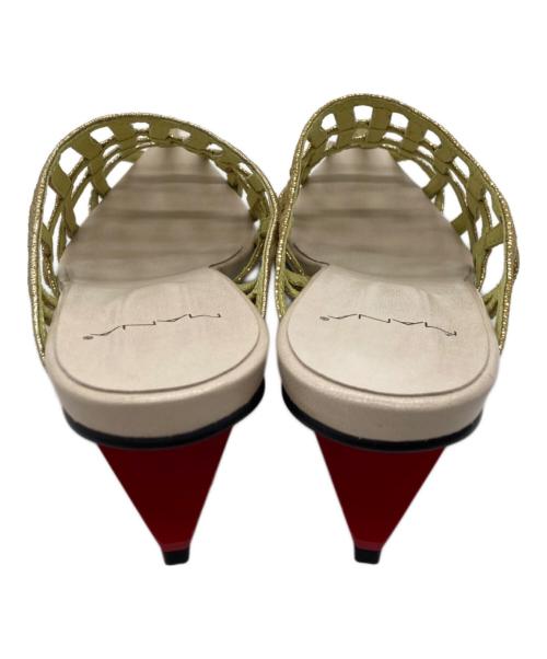 MANA（マナ）MANA (マナ) ポインテッド・グリッドミュール ゴールド サイズ:40の古着・服飾アイテム