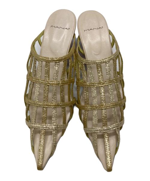 MANA（マナ）MANA (マナ) ポインテッド・グリッドミュール ゴールド サイズ:40の古着・服飾アイテム