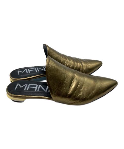 MANA（マナ）MANA (マナ) サンダル ゴールド サイズ:25の古着・服飾アイテム