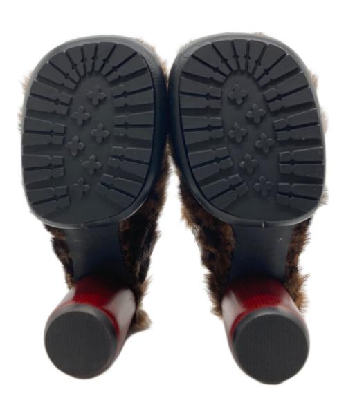 MANA（マナ）MANA (マナ) ファーサンダル ブラウン サイズ:24.5の古着・服飾アイテム