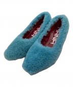 MANAマナ）の古着「ボアパンプス」｜ブルー