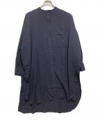 mizuiro-indミズイロインド）の古着「長袖シャツワンピース」｜ネイビー