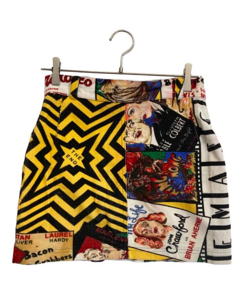 VERSACE JEANS COUTURE（ヴェルサーチ ジーンズクチュール）VERSACE JEANS COUTURE (ヴェルサーチ ジーンズクチュール) 総柄ミニスカート ブラック サイズ:Lの古着・服飾アイテム