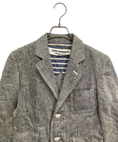 JUNYA WATANABE COMME des GARCONS（(ジュンヤワタナベ コムデギャルソン）JUNYA WATANABE COMME des GARCONS ((ジュンヤワタナベ コムデギャルソン) リネンテーラードジャケット グレー サイズ:Sの古着・服飾アイテム