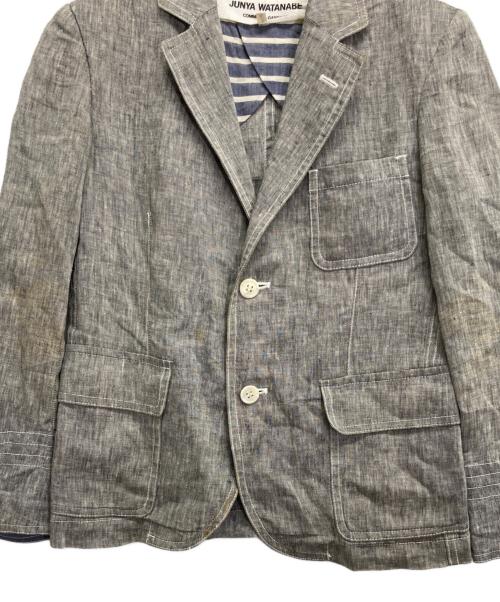 JUNYA WATANABE COMME des GARCONS（(ジュンヤワタナベ コムデギャルソン）JUNYA WATANABE COMME des GARCONS ((ジュンヤワタナベ コムデギャルソン) リネンテーラードジャケット グレー サイズ:Sの古着・服飾アイテム