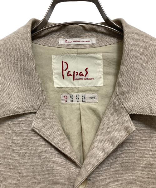 PAPAS（パパス）PAPAS (パパス) リネンジャケット ベージュ サイズ:46の古着・服飾アイテム