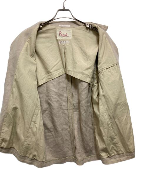 PAPAS（パパス）PAPAS (パパス) リネンジャケット ベージュ サイズ:46の古着・服飾アイテム