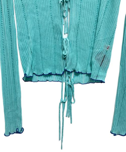 PAMEO POSE（パメオポーズ）PAMEO POSE (パメオポーズ) Ribbon Net Cardigan スカイブルー サイズ:Fの古着・服飾アイテム
