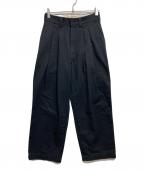 THE SHINZONEザ シンゾーン）の古着「ストライプ タック ワイド テーパード」｜ブラック