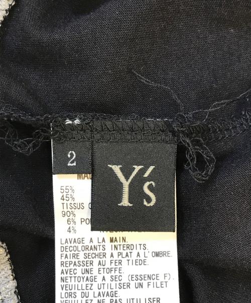 Y's（ワイズ）Y's (ワイズ) 切替アシメラメカットソー ブラック サイズ:2の古着・服飾アイテム