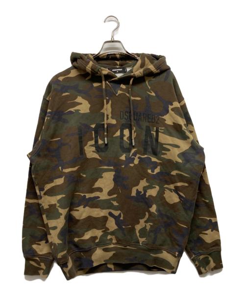 DSQUARED2（ディースクエアード）DSQUARED2 (ディースクエアード) 迷彩パーカー カーキ サイズ:Mの古着・服飾アイテム