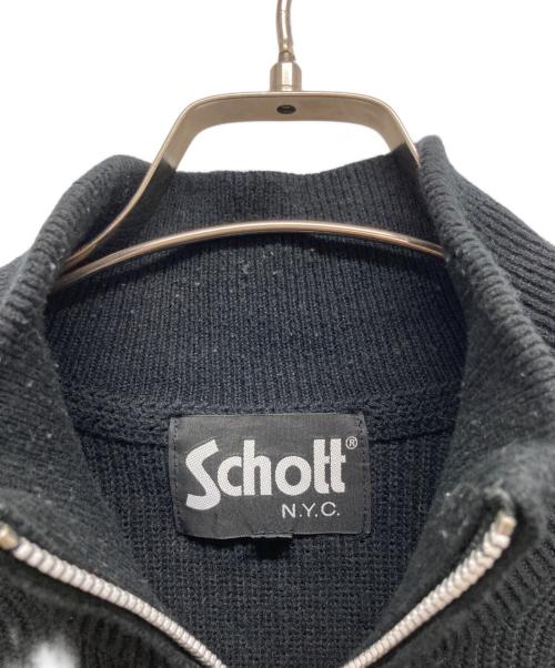 Schott（ショット）Schott (ショット) ジップニット ブラック サイズ:Mの古着・服飾アイテム