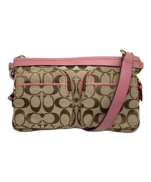 COACH（コーチ）COACH (コーチ) シグネイチャーショルダーバッグ ピンクの古着・服飾アイテム