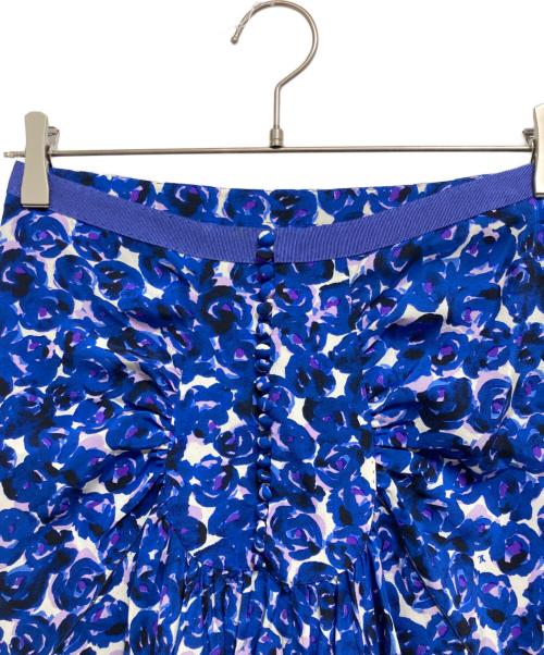 LOUIS VUITTON（ルイ ヴィトン）LOUIS VUITTON (ルイ ヴィトン) 花柄シルクスカート ブルー サイズ:38の古着・服飾アイテム
