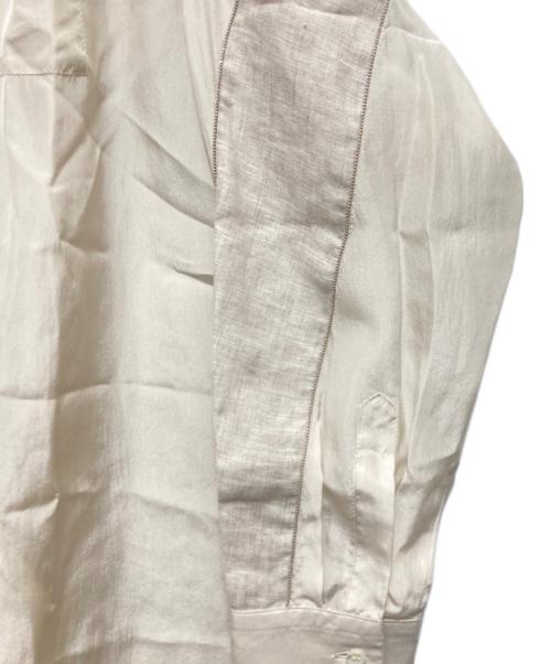 BRUNELLO CUCINELLI（ブルネロクチネリ）BRUNELLO CUCINELLI (ブルネロクチネリ) 切替えデザインシルクシャツ アイボリー サイズ:Sの古着・服飾アイテム