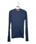 AURALEEオーラリー）の古着「HIGH GAUGE SHEER RIB L/S TEE」｜ネイビー