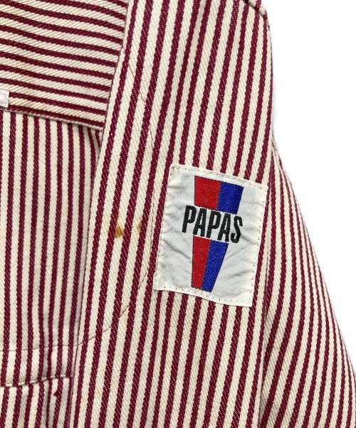 PAPAS（パパス）PAPAS (パパス) ストライプジャケット レッド サイズ:Lの古着・服飾アイテム
