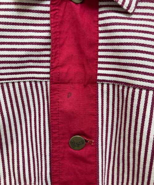 PAPAS（パパス）PAPAS (パパス) ストライプジャケット レッド サイズ:Lの古着・服飾アイテム