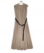 VERMEIL par ienaヴェルメイユ パー イエナ）の古着「ベルテッドノースリーブワンピース」｜ベージュ